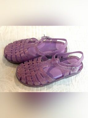 Mini Melissa Possession Shiny Sandal  Lilac Purple Glitter Kids Sz 12